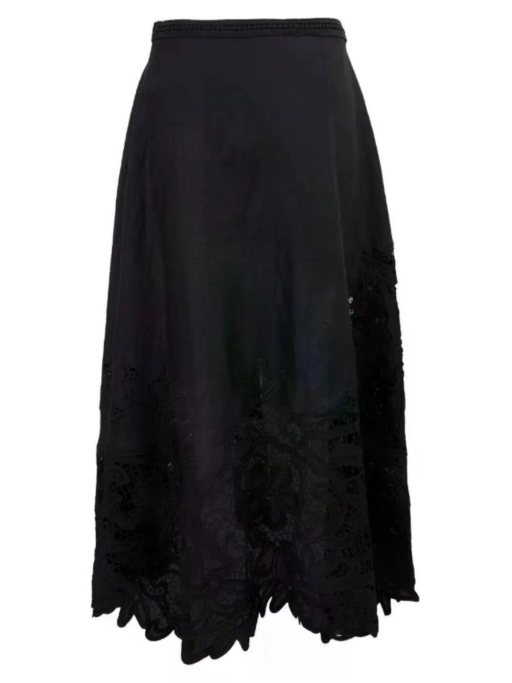 NWOT 2025 COLLECTION  ULLA JOHNSON Rae Linen Skirt in Noir XS $1,290